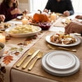 thumbnail image 6 of Exquisite 240 Piece White & Black Rim Disposable Plastic Dinnerware Combo Set, Serves 40 Guests, 6 of 10