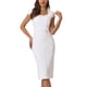 thumbnail image 1 of INSPIRAR CHIC Vestido de Lápiz Cuerpo para Mujeres con Mangas Cortas Formal Trabajo Longitud de Rodilla Vestidos Sheath XL Blanco, 1 of 5