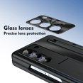 thumbnail image 5 of Dteck for Samsung Galaxy Fold 5 Case with S Pen & Pen Holder, Tempered Glass Screen Protector Hinge Protection PC Case Shockproof Stand Luxury Cover for Galaxy Z Fold 5,Black, 5 of 8