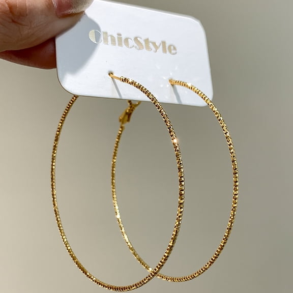 Gold Hoop Earrings For Women Large Thick Round Earrings, Exquisite And Hypoallergenic, Fashion Jewelry Accessory, Daily And Party Wear