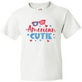 thumbnail image 3 of Inktastic 4th of July American Cutie Red and Blue Stars and Hearts Youth T-Shirt, 3 of 5