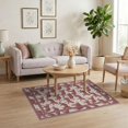 thumbnail image 3 of ODIKA Leopard Motif Spotted Border Cheetah Inspired Abstract Pink Print Refined for Dorm Room, Small Living Apartment, Stain Resistant Low Profile, 3 of 7