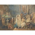thumbnail image 3 of Amadeo Preziosi 18x14 Black Modern Framed Museum Art Print Titled - In the Hammam (1854), 3 of 5