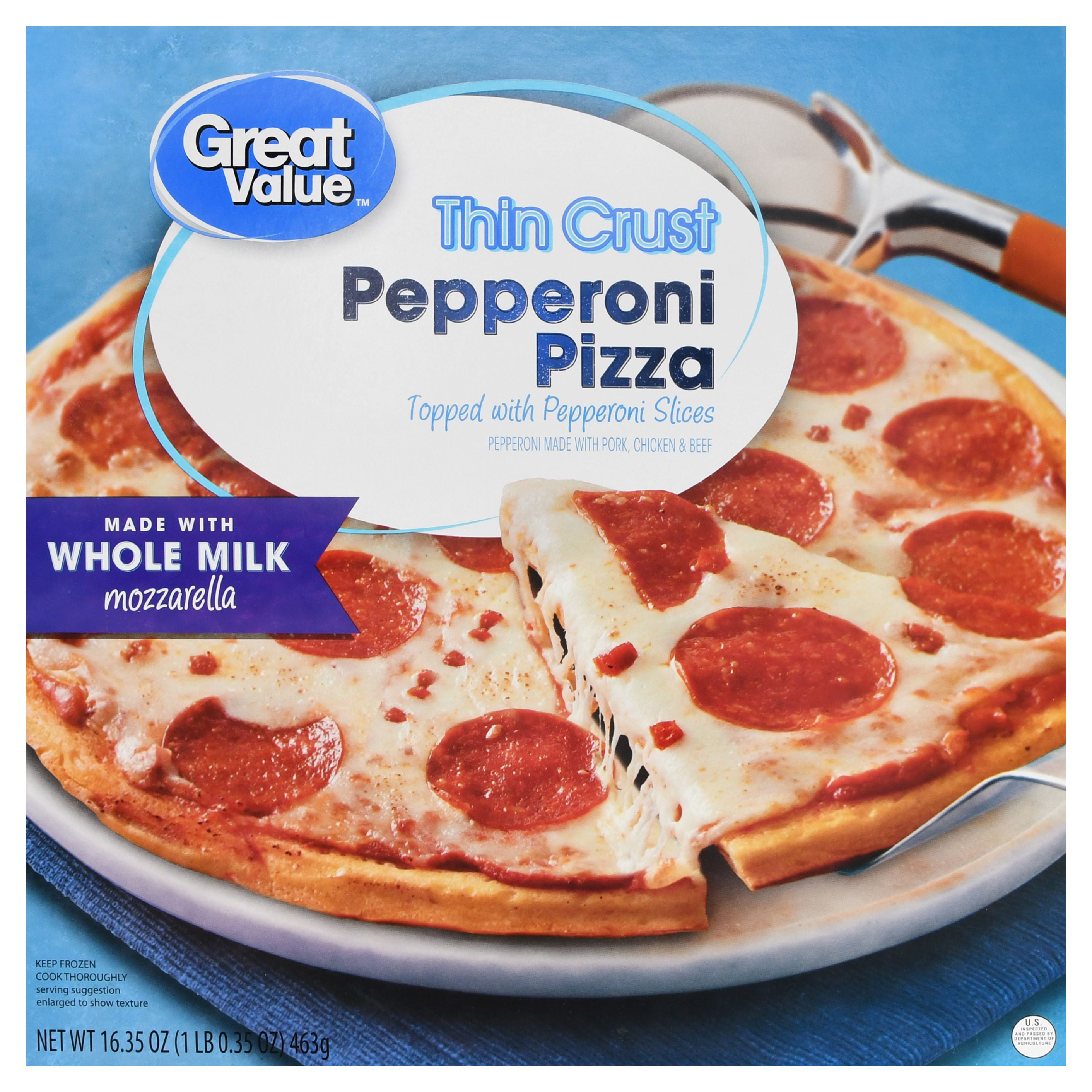 Great Value Thin Crust Pepperoni Pizza 1635 Oz
