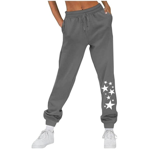 Makaor Sweatpants for Women with Pockets Solid Baggy Fleece Loose Joggers with Elastic Waist Dark Gray L