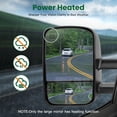 thumbnail image 3 of SCITOO Towing Mirrors fit for 1999-2002 for Chevy for GMC for Silverado for Sierra 1500 2500 2000-2002 for Suburban 1500 2500 Power Heated Telescoping Tow Mirrors Pair Set, 3 of 6