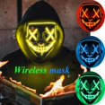 thumbnail image 2 of Máscara de purga LED de tipo inalámbrico para Halloween, conveniente tocado, máscara de fiesta, luz de neón intermitente para carnaval, nuevo diseño, 2 of 4