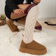 thumbnail image 5 of Botas de calcetín de lana sobre la rodilla para mujer botas de invierno extragrandes, 5 of 6