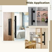 Barn Door Handle, Rustic Sliding Door Pull Handle with Mounting Hardware, 12 Heavy Duty Carbon Steel Door Handle for Gates Garages Sheds Cabinets Furniture