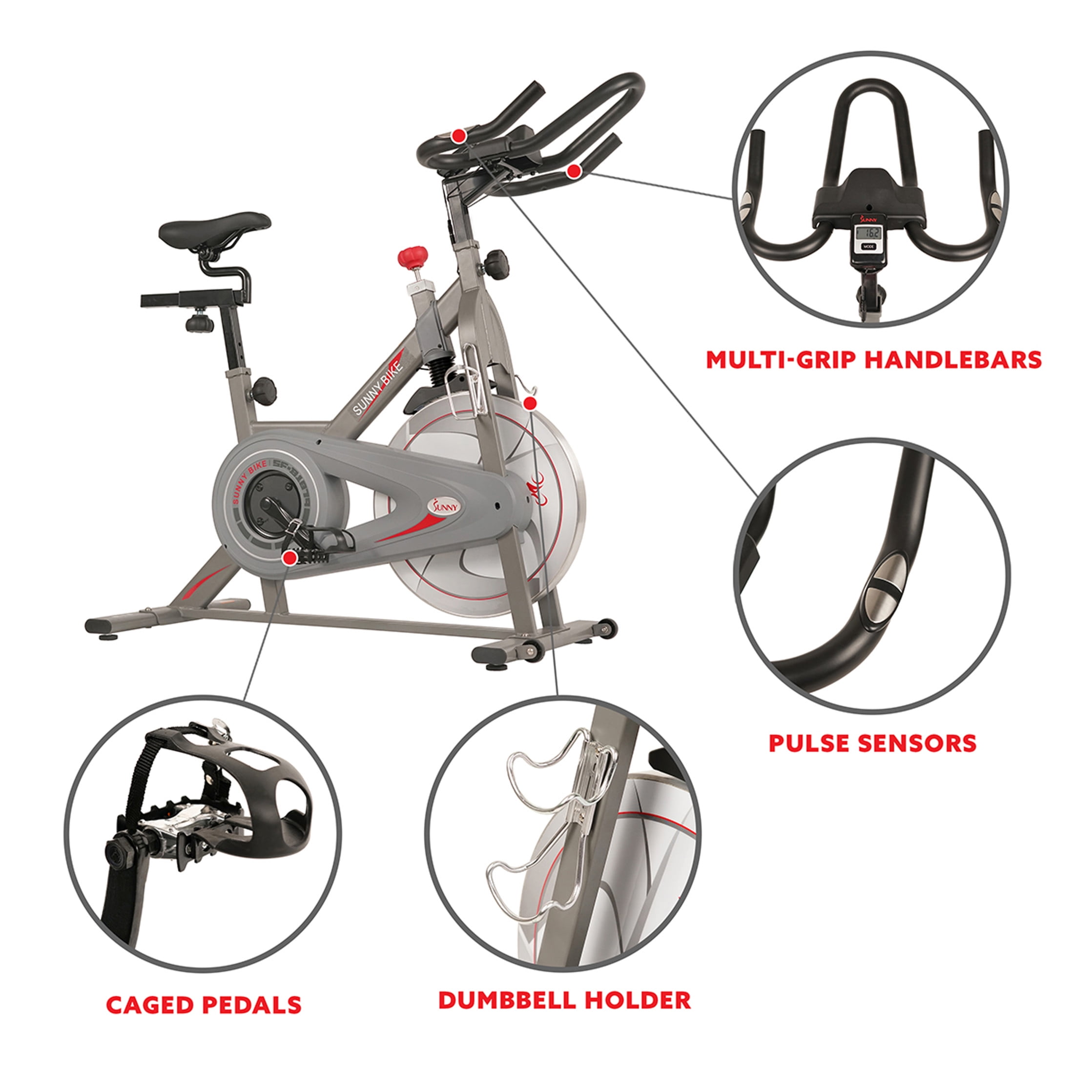 Sunny Health & Fitness Synergy Magnetic Indoor Cycling Bike w Free SunnyFit® App Membership - SF-B1879
