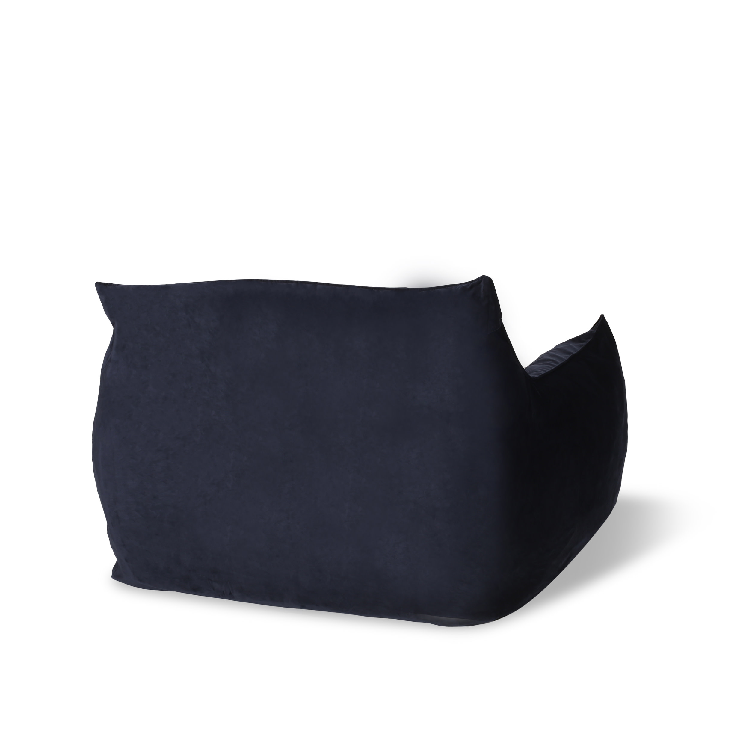 Noble House Velie Velvet Bean Bag Chair, Midnight Blue