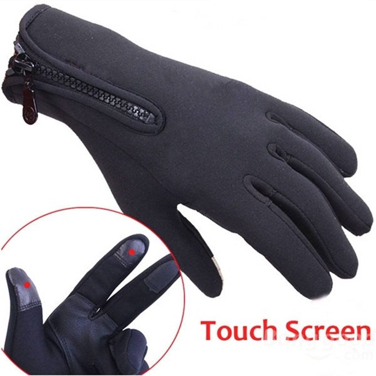 CAMTOA Black Mens Women's Touch Screen Winter Full Finger Gloves Soft Cold Weather Cycling Motorcycle Insulated Ski... by