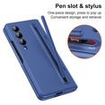 thumbnail image 2 of for Samsung Galaxy Z Fold 3 5G Case with Magnetic Hinge Protection, Kickstand & Pen Slot & Stylus & Tempered Glass Screen Protector Slim Shockproof Protective Case for Z Fold 3, Blue, 2 of 7