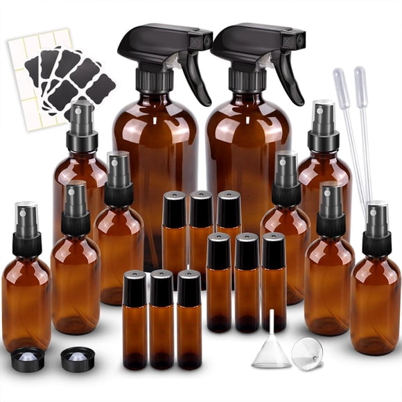 Kit de botellas de aerosol de vidrio Loretoy × 10 (500 ml, 120 ml, 60 ml)
