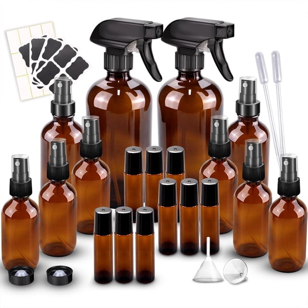 Kit de botellas de aerosol de vidrio Loretoy × 10 (500 ml, 120 ml, 60 ml)