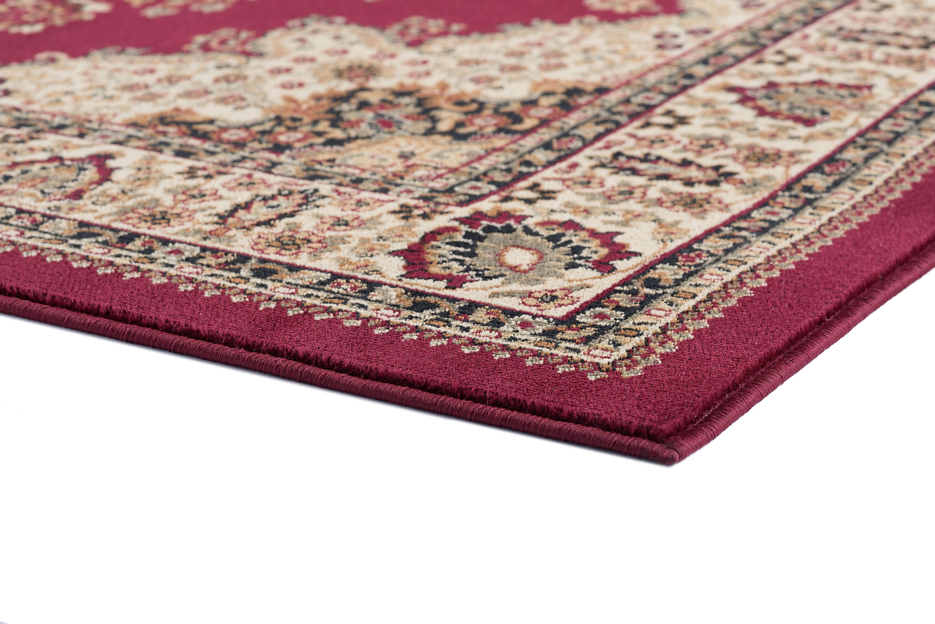 Sensation Transitional 8' x 10' Red and Beige Polypropylene Indoor Area Rug