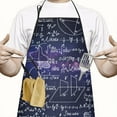 thumbnail image 2 of Math Equations Geometry Shapes Purple Apron-Garden Aprons for Women with Pockets-Cotton Linen Waterproof Kitchen Cooking Gardening Aprons Adjustable for Kitchen,Cooking,BBQ and Salon 33x27 Inch, 2 of 7