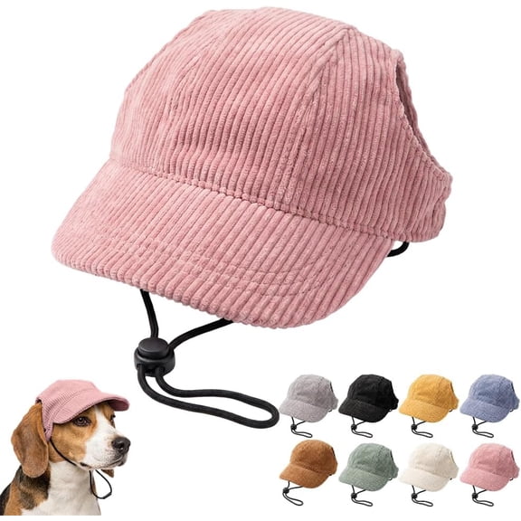 Sun Hat for Pets with Ear Holes, Adjustable Dog Beach Hat Summer Sun Visor Cap for Medium Large Dogs, Breathable Dog Baseball Cap for Summer Beach and Daily Walks(Yellow,L)