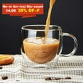 thumbnail image 2 of Double Wall Insulated Glasses Espresso Cups Set of 4 (50% Thicker), 5 oz Clear Coffee with Handle, Shot Glasses, Suit for Machine, Latte, Cappuccino, Glass Mugs, 2 of 4