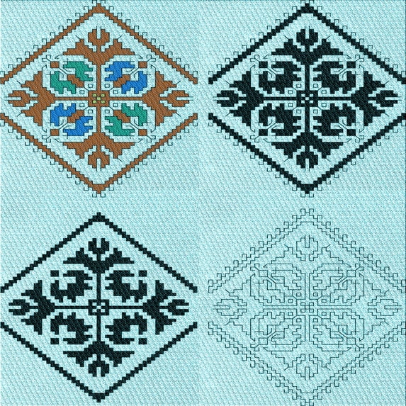 Ahgly Company Machine Washable Indoor Square Transitional Deep-Sea Green Area Rugs, 5' Square