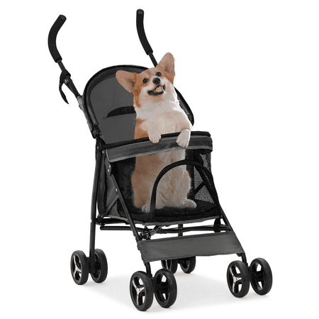 MoNiBloom Foldable Lightweight Pet Trolley for Cats and Dogs 4 Wheel Black