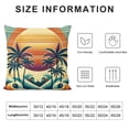 thumbnail image 5 of Leisuo  Vintage Hawaii Throw Pillow Cushion Cover, Vintage Old Paper Style Tropical Island with Giant Waves Retro Background, Decorative Square Accent Pillow Case Dark Coral, 5 of 5