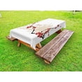 thumbnail image 1 of Flower Outdoor Tablecloth, Illustration of Sakura Flowers on Grunge Background with Soft Pastel Colors, Decorative Washable Fabric Picnic Tablecloth, 58 X 120 Inches, Beige White Red, by Ambesonne, 1 of 2