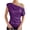 Purple, variant on Bigersell Sequin Tops for Women Elegant One Shoulder Sleeveless Sparkly Cropped Tunic Tops Glitter Shirts Party Tops Clubwear Red XL