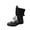 Black, variant on Ankle Booties for Women Low Heel Mid Heel Round Toe Lace Up Women Western Cowboy Flat Boxing Casual Vintage Boots Coffee 7