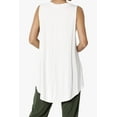thumbnail image 2 of Women's PLUS Essentials Luxe Jersey Tunic V-Neck Relaxed Fit Sleeveless Top, 2 of 7