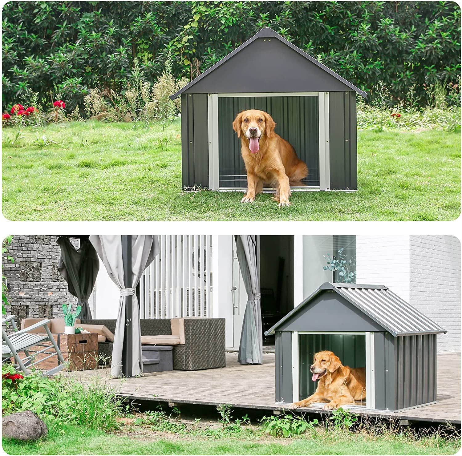 Large Dog House for Dog Outdoor Indoor Waterproof Dog House Kneel Weather & Water Resistant Pet Kennel