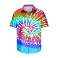thumbnail image 4 of IYTR Mens Shirts Summer Hawaiian Beach Shirts Casual Comfy Tie-Dye Print Fashion Button Down Turndown Collar Short Sleeve T Shirts Red XXXL, 4 of 5