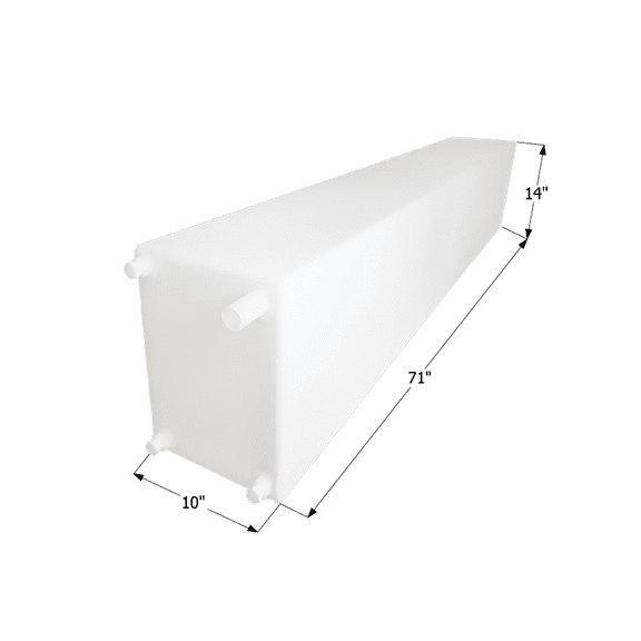 Icon 12715 Fresh Water Tank with 1/2" FTP and 1-1/4" Filler WT2451 - 71" x 14" x 10", 41 Gallon