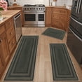 thumbnail image 3 of Ileading Boho Kitchen Rugs Sets 3 Piece with Runner Non Slip Kitchen Mats for Floor Washable Green, 3 of 12