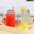 thumbnail image 4 of Darware Mason Jar Mugs with Handles (24oz, Clear, 4-Pack); Glass Drinking Glasses for Cold Beverages, Decoration, Storage, Party Favors, Cocktails, Floats, 4 of 10