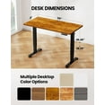 thumbnail image 4 of CHITOOMA Height Adjustable Electric Standing Desk, 55 x 28 Inches Sit Stand up Desk, Large Memory Computer Home Office Desk with Two-Piece Desktop (Vintage Brown), 4 of 8
