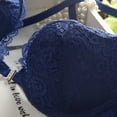 thumbnail image 3 of Ame Women's Push Up Bra Set Lingerie Sexy Front Buckle Bra Front Closure U Shape 32-36B,Blue, 3 of 6