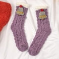 thumbnail image 3 of FhsagQ Chaussettes Grande Taille pour Hommes Chaussettes Épaisses Automne et Hiver Chaussettes Mignonnes Dessin Animé Tube Moyen Chaussettes de Noël Chaussettes de Sol Maison Chaussettes Rouges pour Hommes Épaisses Violettes B, 3 of 3