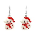 thumbnail image 1 of WREESH Cartoon Dripping Oil Colored Santa Claus Elk Christmas Earrings, 1 of 2