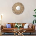 thumbnail image 6 of Straw Weaving Wall Mirror Retro Beautiful Woven Wall Hanging Mirror for Dorm Room Decoration Nature, 6 of 8