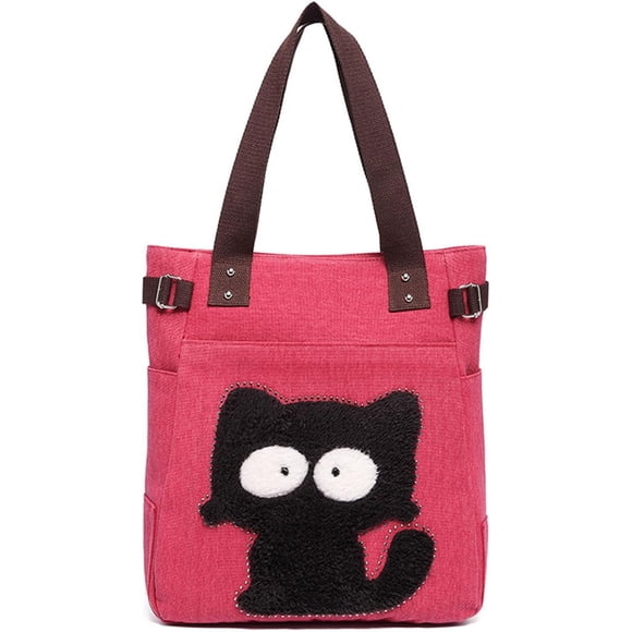 Cute Cat Multifunction Canvas Zipper Handbag Shoulder Lunch Tote Bag