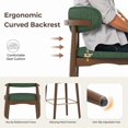 thumbnail image 6 of Hawsaiy Counter Height Bar Stools Set of 4, 26" Solid Wood Barstools with Curved Back, Upholstered Fabric Seat & Metal Footrest, Mid-Century Modern Kitchen Island Chairs, Green, 6 of 12