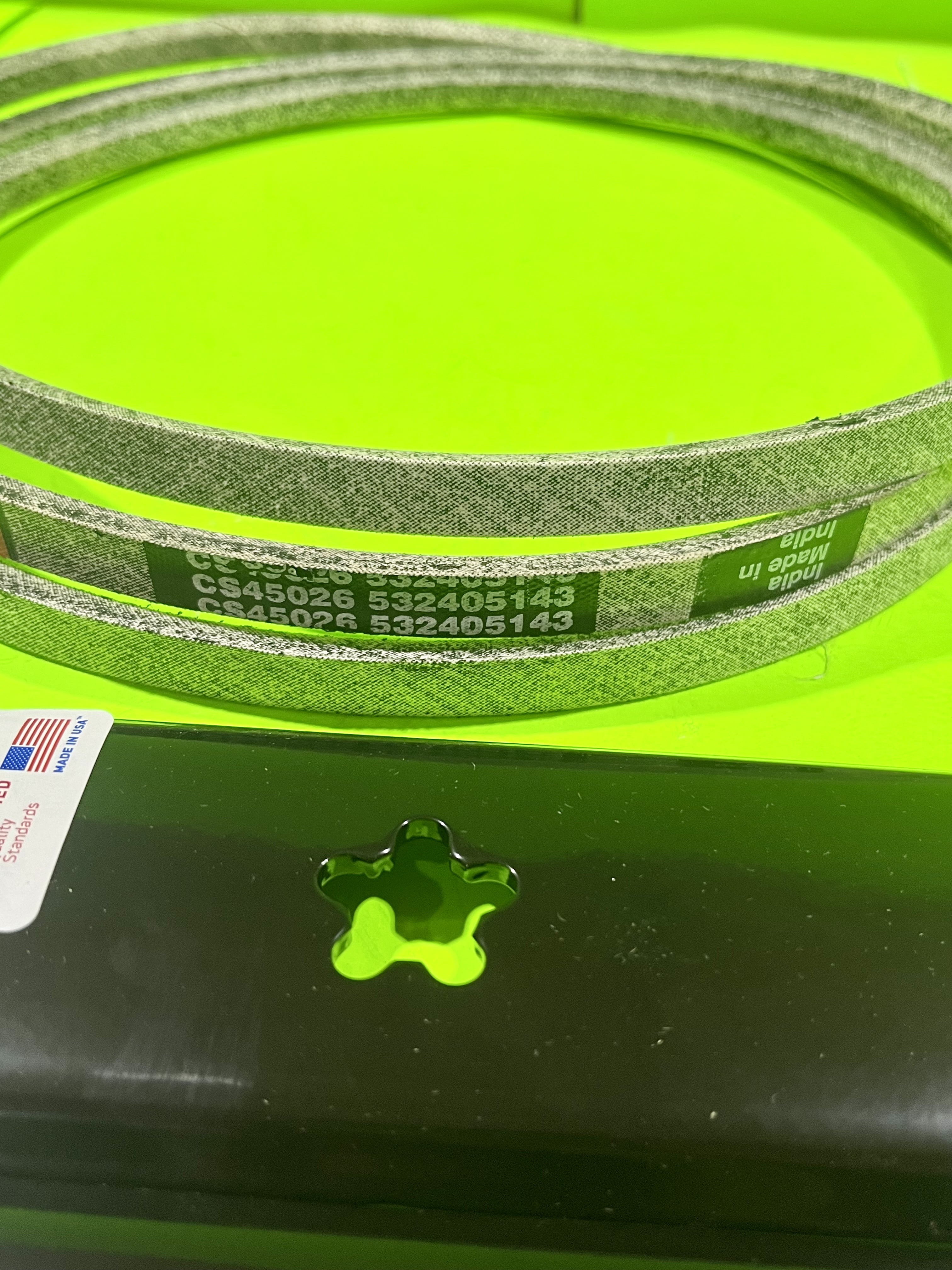 Husqvarna 46" 2 Blade Mower Deck Blade & Belt Kit 532405143 532405380