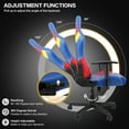 thumbnail image 3 of Ergonomic Video Gaming Chair Recliner | 360 Degree Swivel Computer Gaming Chair with Lumbar Support, Headrest, Height Adjustable for Study, Home Office, Blue Red, 3 of 7