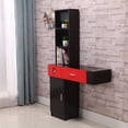 thumbnail image 2 of Wall Mount Beauty Salon Spa Mirrors Station Hair Styling Station Desk Black & Red, 2 of 6