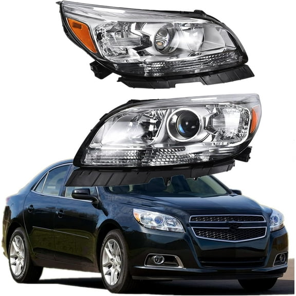 SEBLAFF Replacement for 2013 2014 2015 Chevy Malibu Halogen Projector Headlights Left & Right Headlamps