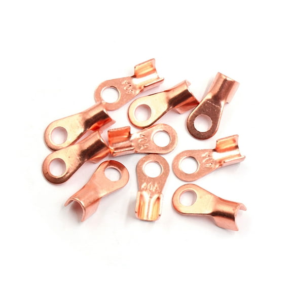 10pcs 40A Copper Ring Terminals Lug Non-Insulated Battery Wire Connector