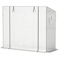 thumbnail image 2 of Walk-in Portable Greenhouse Small Greenhouse for Outdoors with UV-resistant PE Cover, 6.6' x 2.5' x 5.6' White, 2 of 12