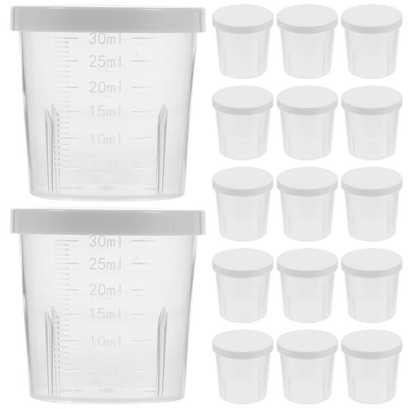 WHAMVOX 50 Pcs 30ml Graduated Measuring Cup Kitchen Supplies Measure Cups Travel Transparent