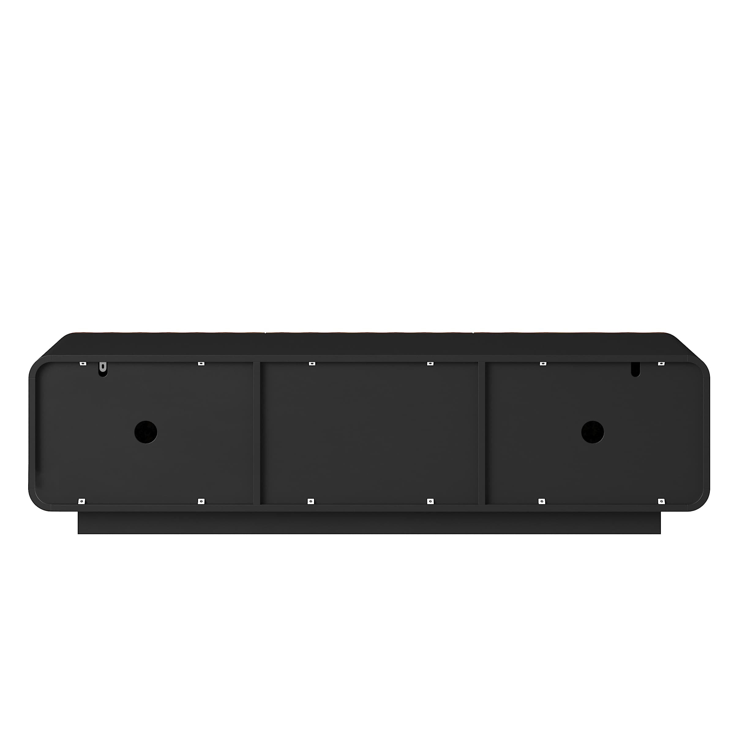 Aukfa TV Stand for TVs up to 65",Entertainment Center,3D Spiral Wave, Rounded Corners,Black